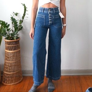 Free People Colette Wide Leg Jeans in True Blue